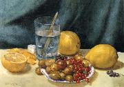 Hirst, Claude Raguet Still Life with Lemons,Red Currants,and Gooseberries Sweden oil painting reproduction